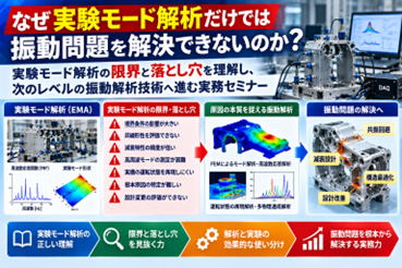 実験モード解析の限界と落とし穴を理解し、次のレベルの振動解析技術へ進む実務セミナー