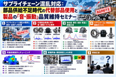 サプライチェーン混乱対応・代替部品使用と音・振動品質維持セミナー
