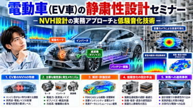 電動車（EV車）の静粛性設計セミナー－NVH設計の実務アプローチと低騒音化技術－