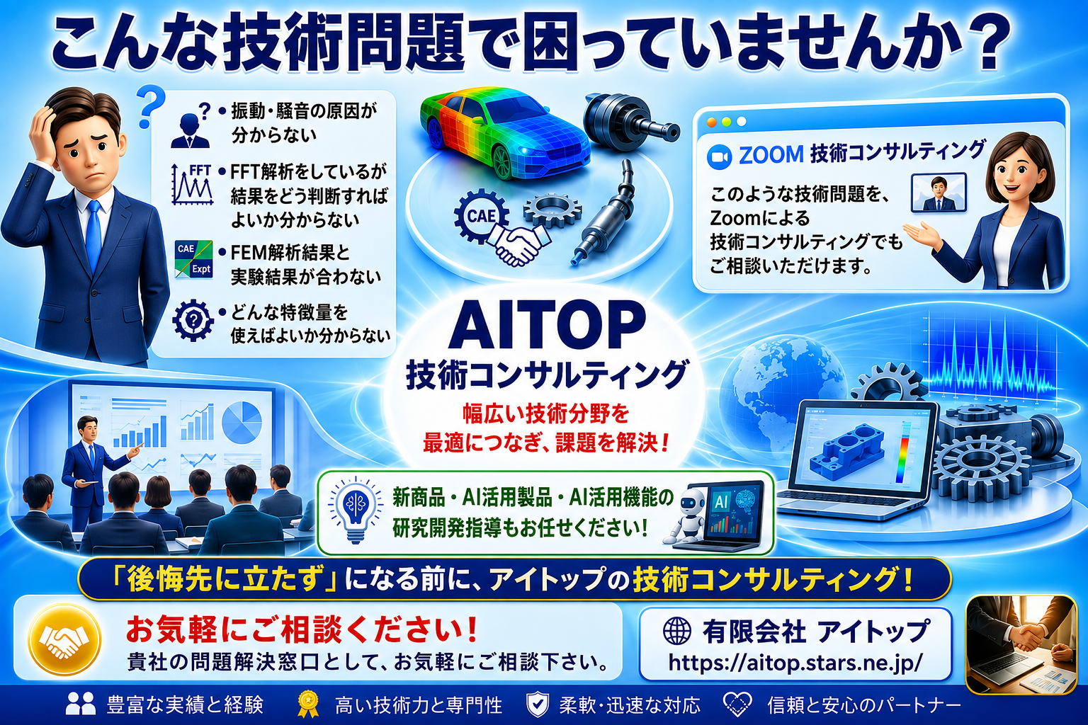 技術コンサルティング｜幅広い技術分野を最適につなぎ（連携させ）最高の効果を引き出す｜マルチフィジックス時代の技術コンサルティング！